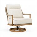 Fauteuil pivotant 82 x 86 x 92 cm en bois et tissu beige style contemporain