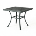 Table de jardin carrée 90 x 90 cm en métal gris anthracite style contemporain