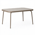 Table de jardin 160 x 90 x 75 cm en métal taupe rectangulaire contemporaine