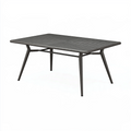 Table de jardin rectangulaire 160 x 90 x 75 cm en métal gris foncé style contemporain