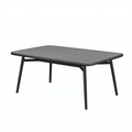 Table de jardin 150 x 90 cm en métal anthracite rectangulaire contemporaine